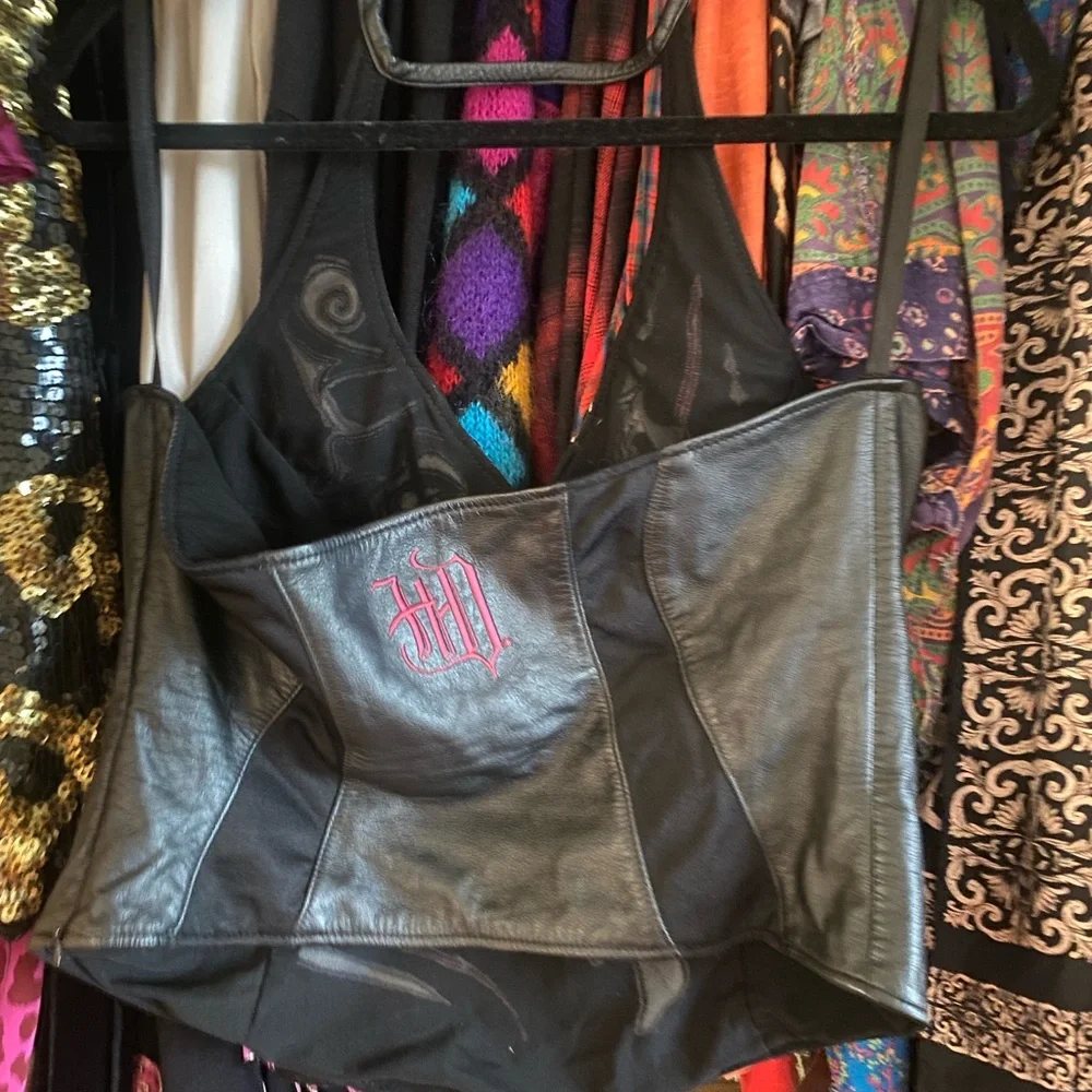 Harley Davidson Leather Halter Top - Picture 5 of 10